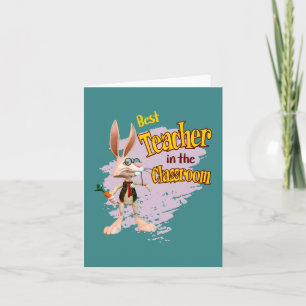 Funny Rabbit Best Teacher in the Classroom Note Card