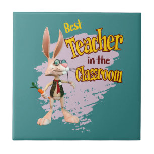 Funny Rabbit Best Teacher in the Classroom Tile