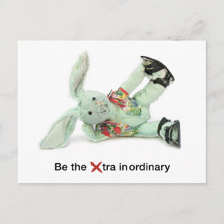 Funny Rabbit Birthday Card. Be eXtraordinary Postcard