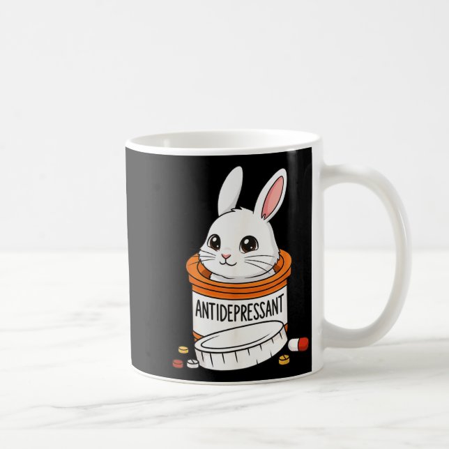 Funny Rabbit Bunny Anti Depressant Zoo Boys Girls  Coffee Mug (Right)