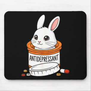 Funny Rabbit Bunny Anti Depressant Zoo Boys Girls  Mouse Mat