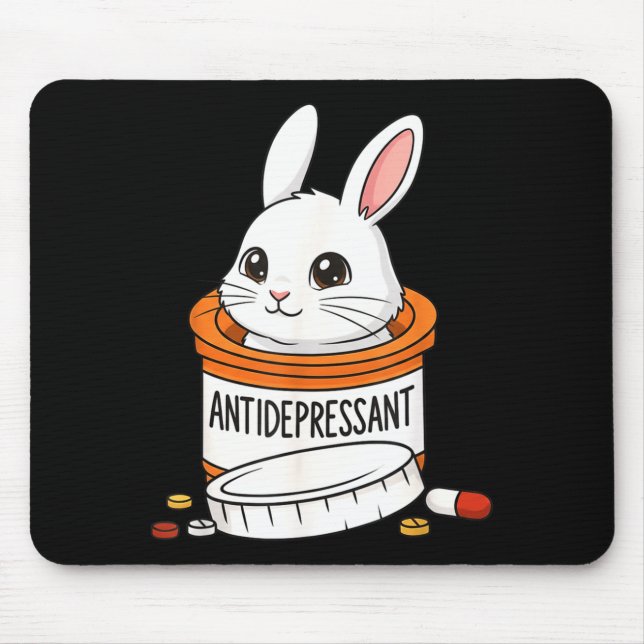 Funny Rabbit Bunny Anti Depressant Zoo Boys Girls  Mouse Mat (Front)