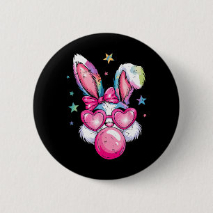 Funny Rabbit Bunny Blowing Bubble Coquette Cute Ea 6 Cm Round Badge