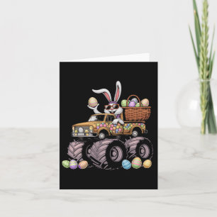 Funny Rabbit Bunny Monster Truck Eggs Kids Easter Card