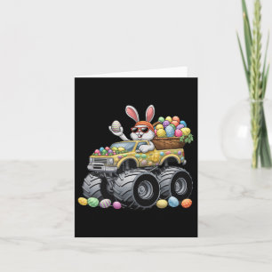 Funny Rabbit Bunny Monster Truck Eggs Kids Easter Card