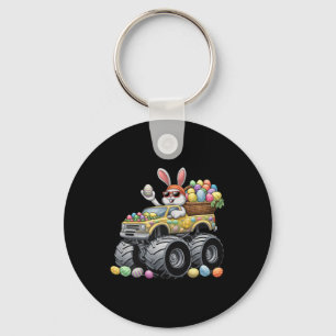 Funny Rabbit Bunny Monster Truck Eggs Kids Easter  Key Ring