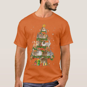 Funny Rabbit Christmas Tree Loves Bunny Rabbit Xma T-Shirt