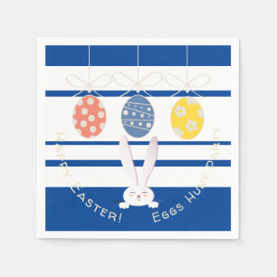 FUNNY RABBIT Happy Easter Eggs Hunt Party Modern Napkin