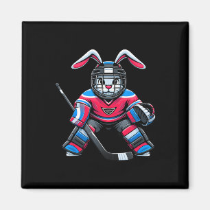 Funny Rabbit Hockey Bunny Easter Men Boy Kid Youth Magnet
