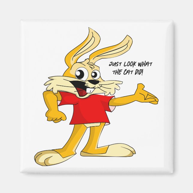 Funny Rabbit Humour Magnet (Front)