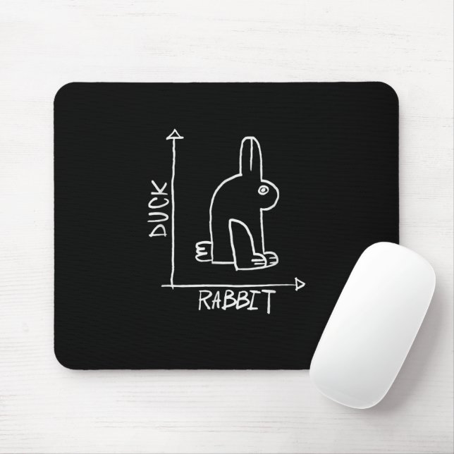 Funny Rabbit or Duck, wildlife animal diptyc Mouse Mat (With Mouse)