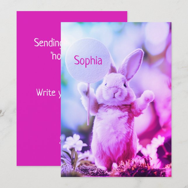 Funny Rabbit Simple Purple Card (Front/Back)