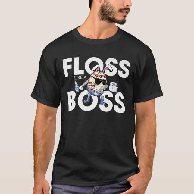 Funny Rabbit T Boss Egg Floss Bunny Plus T-Shirt (Front)
