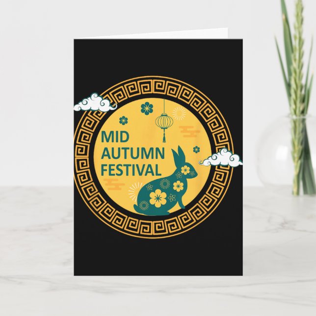 Funny Rabbits Mooncake Chinese New Year Mid Autumn Card (Front)