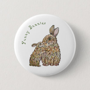 Funny rabbits. Pencil drawing 6 Cm Round Badge