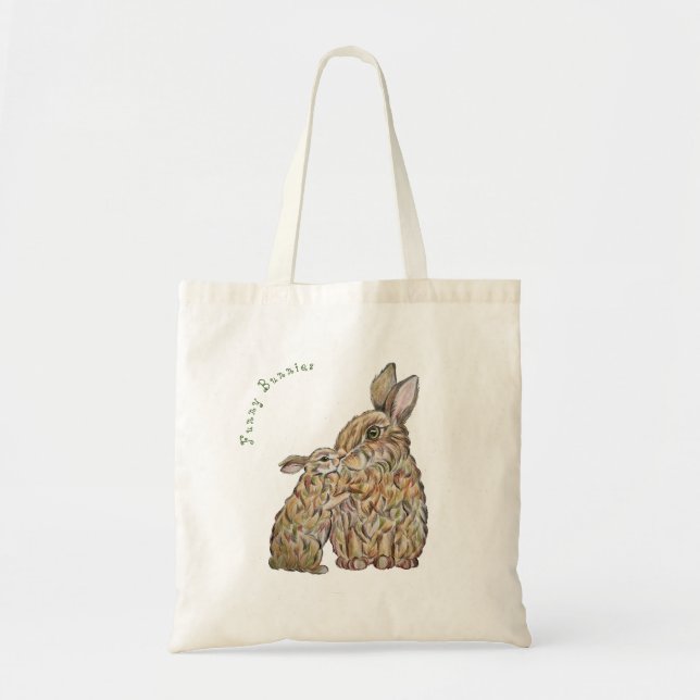 Funny rabbits. Pencil drawing Tote Bag (Front)