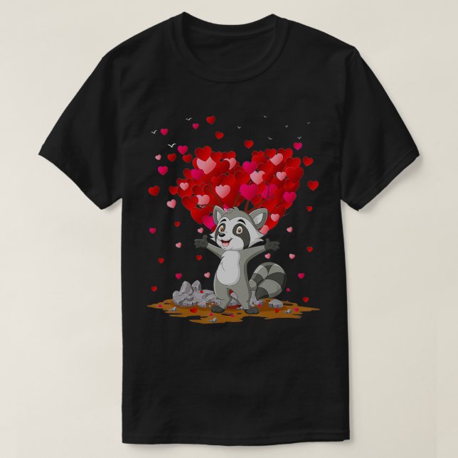 Funny Raccoon Animal Lover Raccoon Valentine's Day T-Shirt (Design Front)