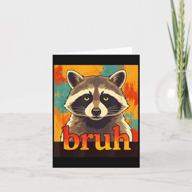Funny Raccoon Bruh Meme Teens Boys Girls Men Graph Card (Front)
