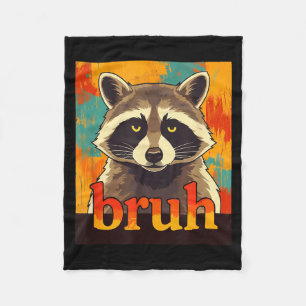 Funny Raccoon Bruh Meme Teens Boys Girls Men Graph Fleece Blanket