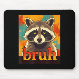 Funny Raccoon Bruh Meme Teens Boys Girls Men Graph Mouse Mat