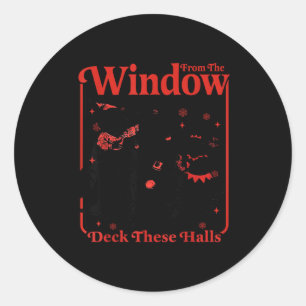 Funny Raccoon Christmas I'm About To Deck These Ha Classic Round Sticker