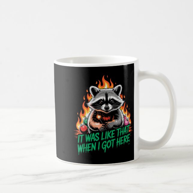 Funny Raccoon Christmas Trash Panda Xmas  Coffee Mug (Right)