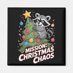 Funny Raccoon Christmas Trash Panda Xmas  Magnet