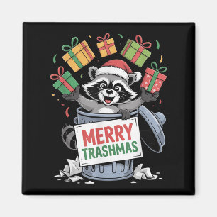 Funny Raccoon Christmas Trash Panda Xmas Merry Tra Magnet