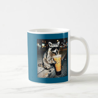 Funny Raccoon Drinking Milk Cute Illustration Coffee Mug