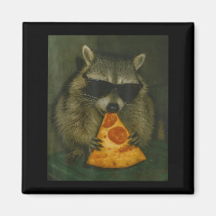 Funny Raccoon Eating Zza Animal Meme Men Women Magnet