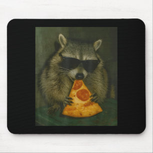 Funny Raccoon Eating Zza Animal Meme Men Women  Mouse Mat