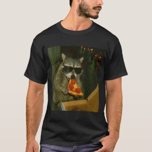 Funny Raccoon Eating Zza Animal Meme T-Shirt