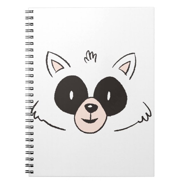 Funny Raccoon Face Notebook (Front)