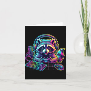 Funny Raccoon Gamer Video Game Gaming Lover Card