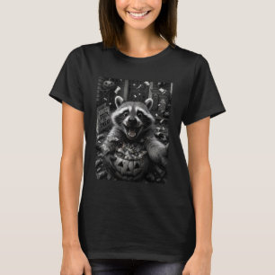 Funny Raccoon Halloween Selfie Candy Trick or Trea T-Shirt