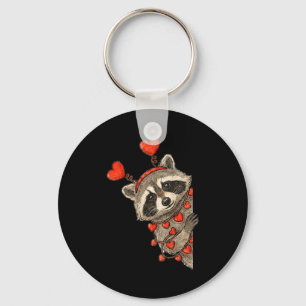 Funny Raccoon Heart Valentine Animal Raccoon Lover Key Ring
