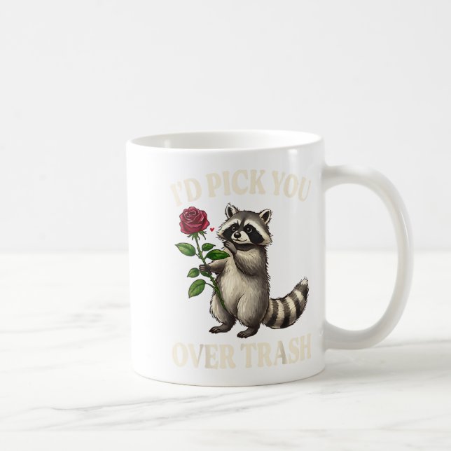 Funny Raccoon I’d Ck You Over Trash Valentines Day Coffee Mug (Right)