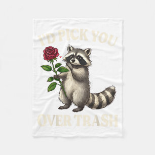 Funny Raccoon I’d Ck You Over Trash Valentines Day Fleece Blanket