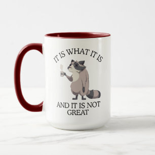 Funny Raccoon IT IS WHAT IT IS AND IT IS NOT GREAT Mug