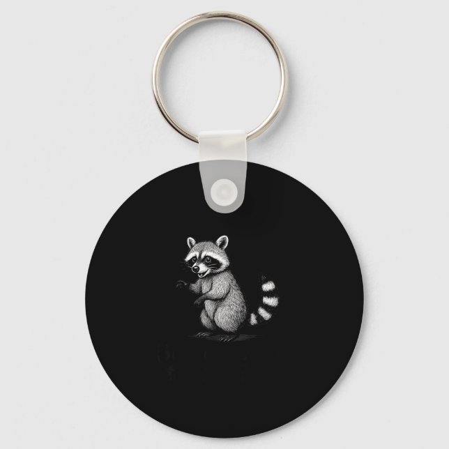 Funny Raccoon Meme Quote Humor For Men Women Boy G Key Ring (Front)