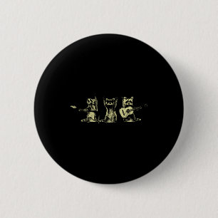 Funny Raccoon Music Band Electric Acoustic Guitar 6 Cm Round Badge