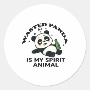 Funny Raccoon, My Spirit Animal Is A Trash Panda F Classic Round Sticker