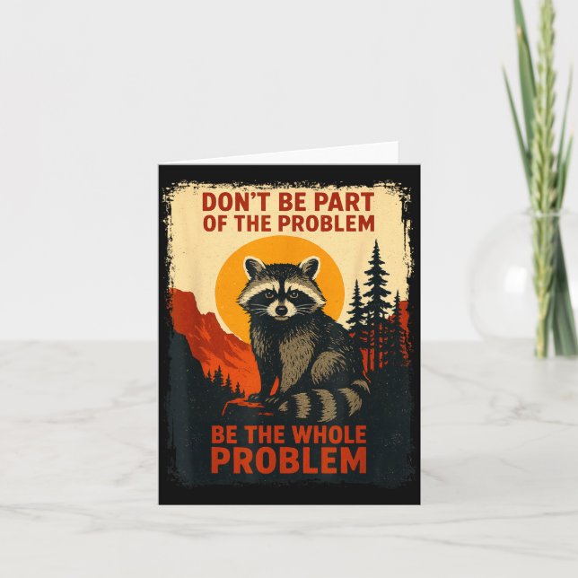 Funny Raccoon Nature Wildlife Outdoor Graphic Sarc Card (Front)