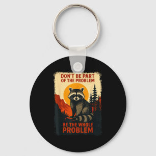 Funny Raccoon Nature Wildlife Outdoor Graphic Sarc Key Ring