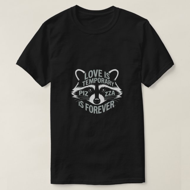 Funny Raccoon Pizza T-Shirt |  (Design Front)