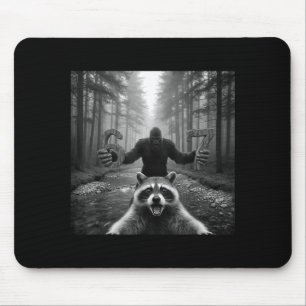 Funny Raccoon Selfie With Bigfoot 67 Six Seven Mem Mouse Mat