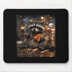 Funny raccoon smoking cigarette humor meme raccoon mouse mat