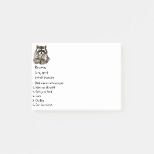 Funny Raccoon Spirit Animal Humor Cute Watercolor Post-it Notes