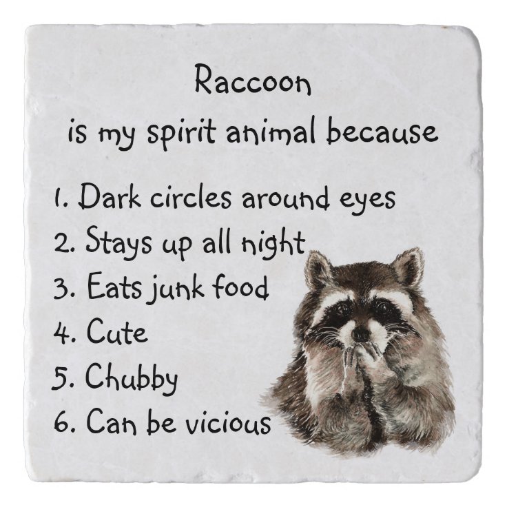 Funny Raccoon Spirit Animal Humor Trivet | Zazzle Funny Raccoon Spirit Animal Humor Trivet | Zazzle