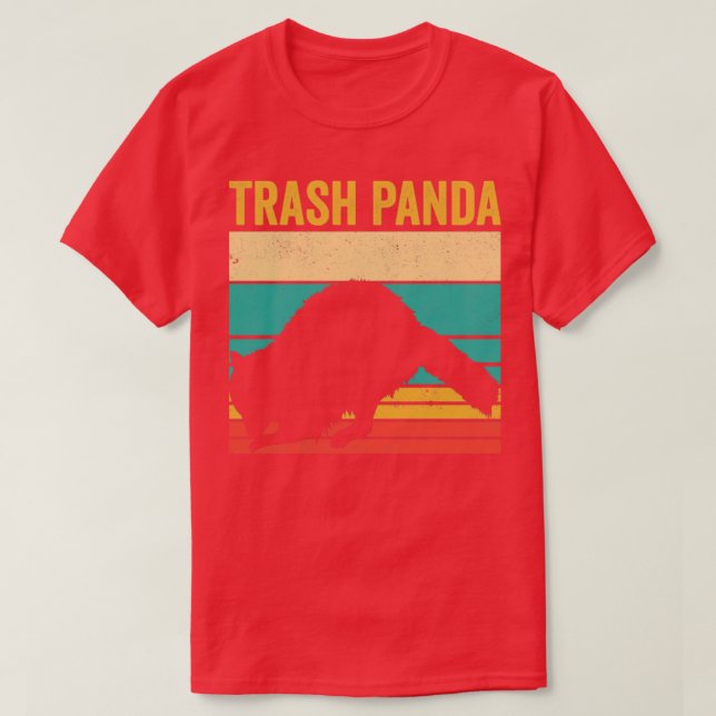 Funny Raccoon Trash Panda Retro T-Shirt (Design Front)
